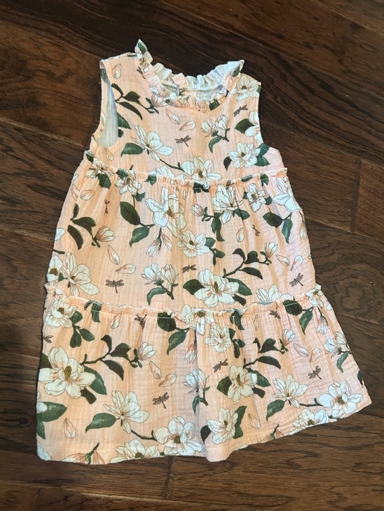 Mud Pie Other - Mud Pie Peach Floral Ruffle Tiered Dress